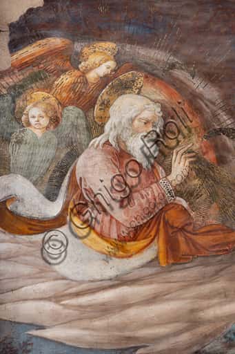 Annunciazione di Filippo Lippi: il particolare di Dio e angeli a Spoleto