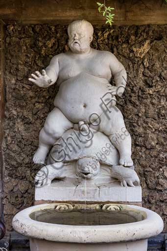 Fontana del Bacchino di Valerio Cioli, Giardini di Boboli Firenze - nano Morgante sulla tartaruga