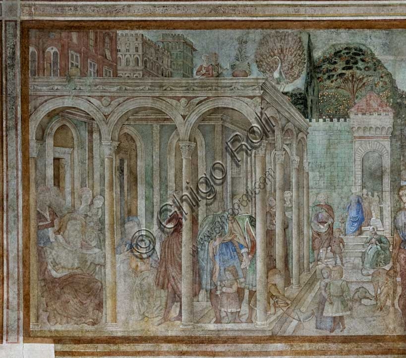 Detail of 'The Curse of Ham' fresco by Benozzo Gozzoli, Camposanto Monumentale, Pisa, Tuscany