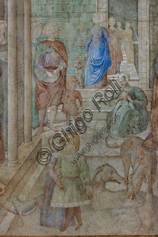 Detail of The Curse of Ham fresco by Benozzo Gozzoli, Monumental Cemetery of Pisa, 1469-70