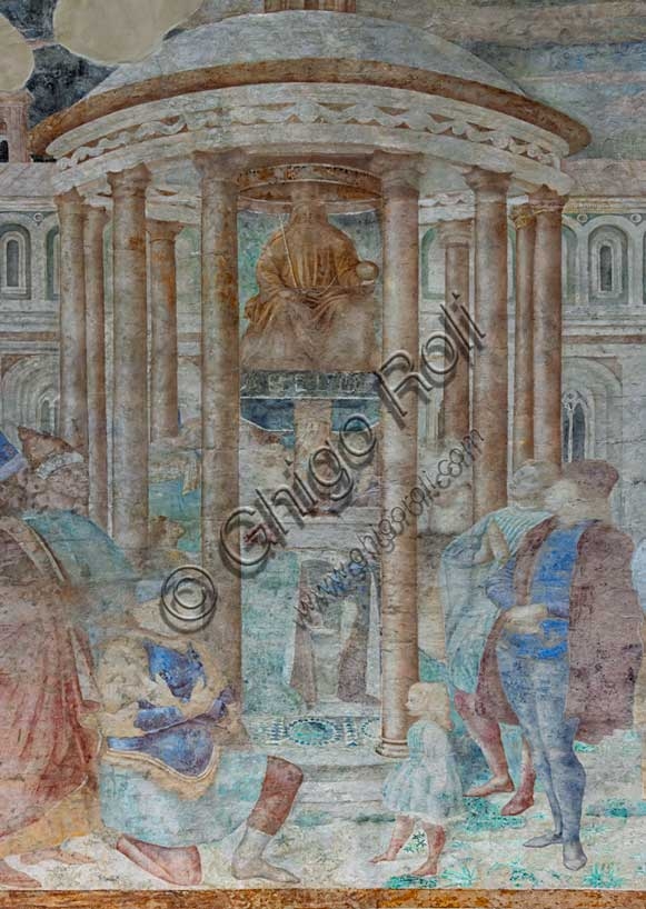 Detail of the fresco 'Abraham and the Worshippers of Belus (Baal)' by Benozzo Gozzoli, 1470/71, Monumental Cemetery of Pisa