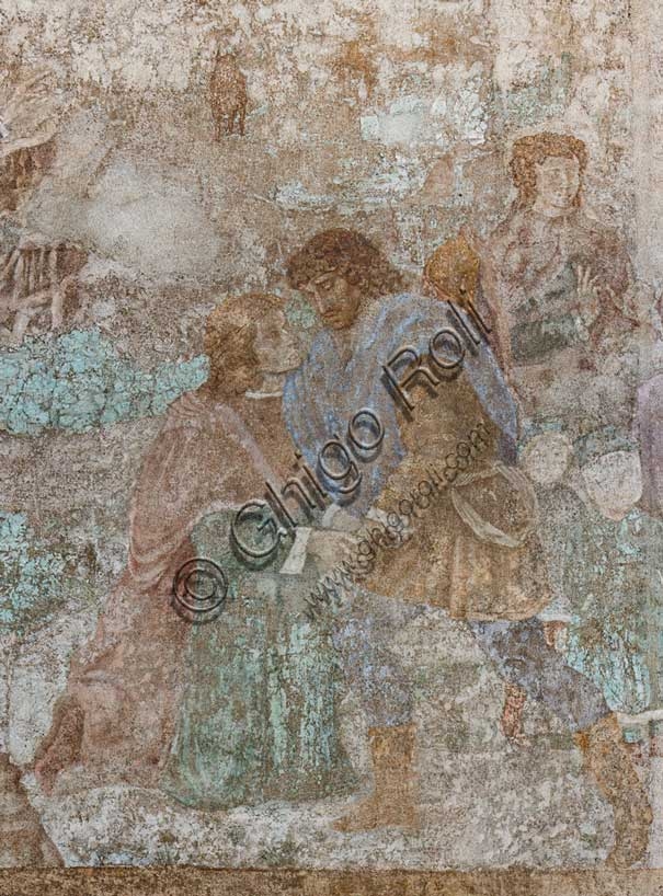 Detail of the fresco The Meeting of Esau and Jacob by Benozzo Gozzoli, Camposanto, Pisa, 1473-75