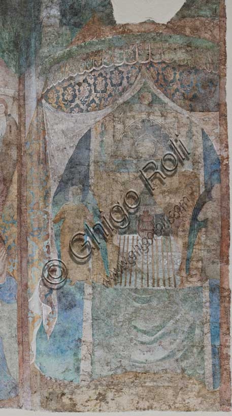 Detail fresco Aaron's Rod bronze serpent Benozzo Gozzoli Pisa Cemetery 1481