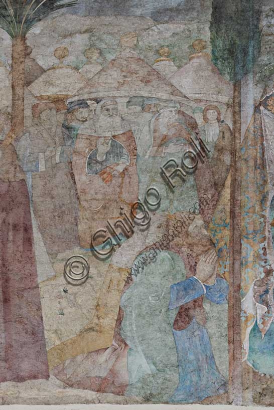 Detail fresco Aaron's Rod Bronze Serpent, Benozzo Gozzoli 1481, Monumental Cemetery Pisa