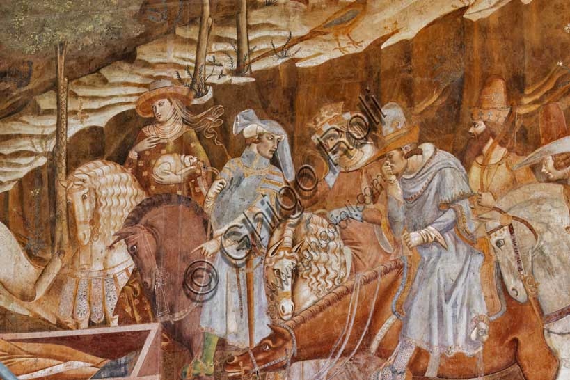 Dettaglio dell'affresco Trionfo della Morte di Buonamico Buffalmacco, Camposanto di Pisa, 1336-1341