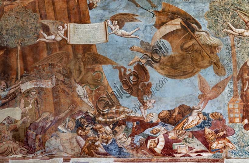 Dettaglio affresco Trionfo della Morte di Buonamico Buffalmacco, Camposanto Monumentale di Pisa, 1336-1341