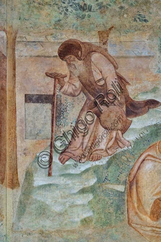 Detail of The Thebaid frescoes with stories of the Hermits, by Buonamico Buffalmacco in the Camposanto of Pisa, Italy.