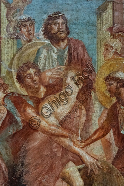 Roman fresco of Achilles on Skyros in the House of Achilles, Pompeii, cubiculum, north wall, Fourth Style, 1st century AD.