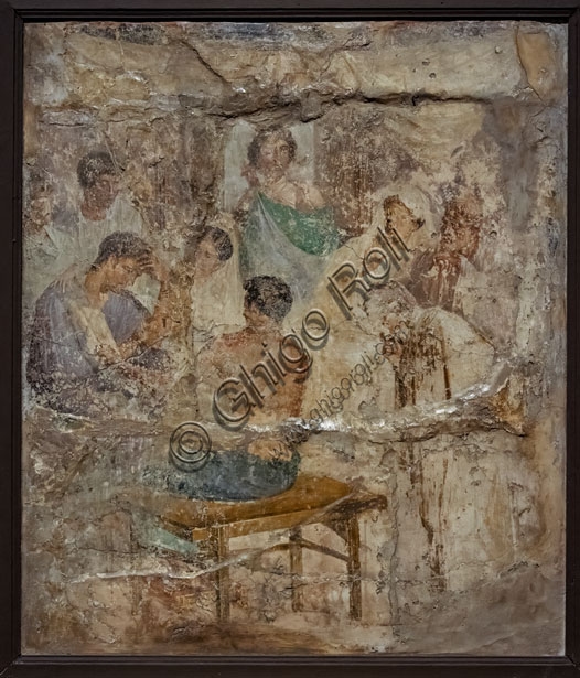 Roman fresco of Admetus and Alcestis from Masseria di Irace in Pompeii, Fourth Style, 1st century AD