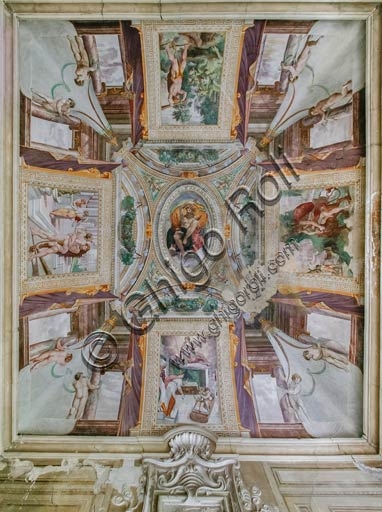 Frescoes on the vault of the Hercules Room with stories of Hercules, Rocca Sanvitale, Sala Baganza (Parma)
