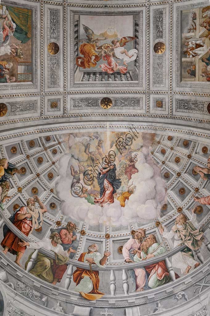 Affresco abside Duomo Verona: Assunzione di Maria di Francesco Torbido su disegno Giulio Romano