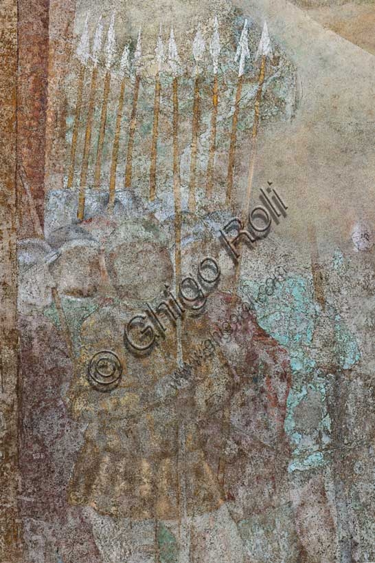 Affresco con soldati di Benozzo Gozzoli al Camposanto di Pisa