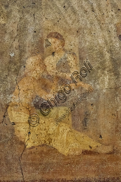 Roman fresco of Micon and Pero in the atrium of the House of Bacchus, Pompeii, Fourth Style, 1st century AD.