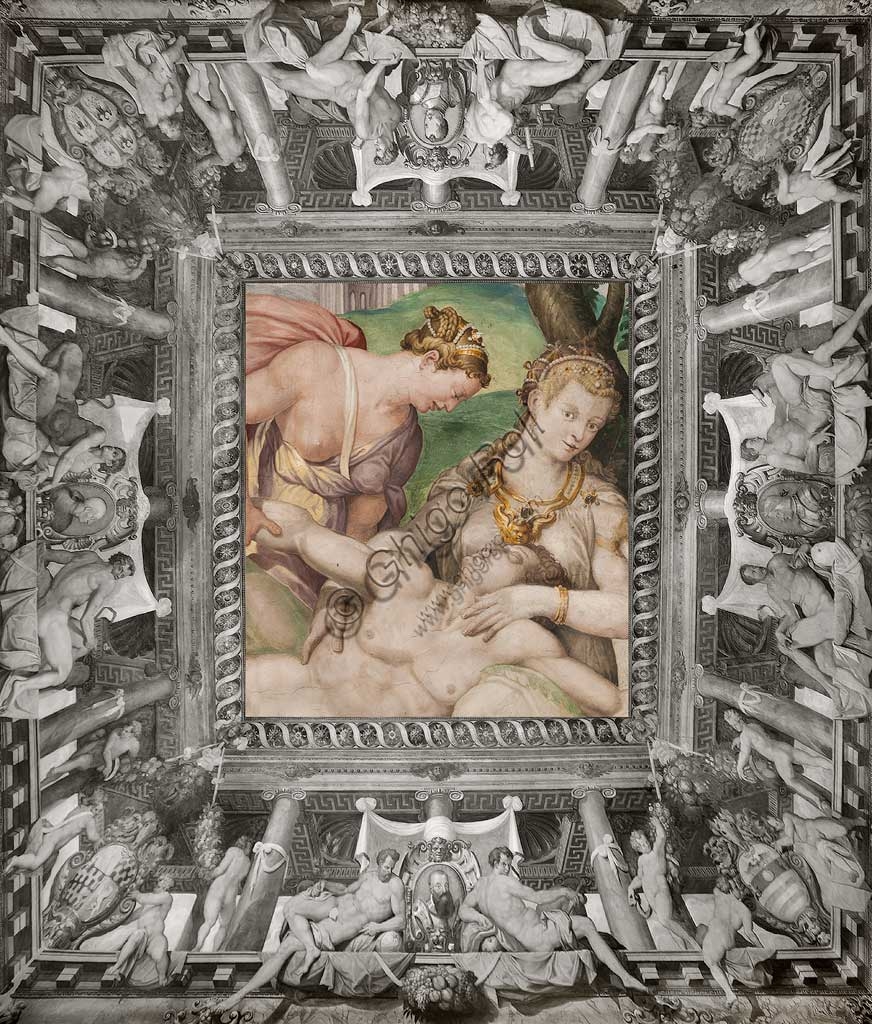 Fresco of the Death of Adonis in the Hall of Adonis, Rocca dei Rossi, San Secondo, 16th century.