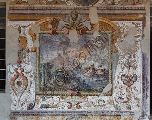 Renaissance fresco in the lodge of Rocca Sanvitale Castle, Fontanellato Italy