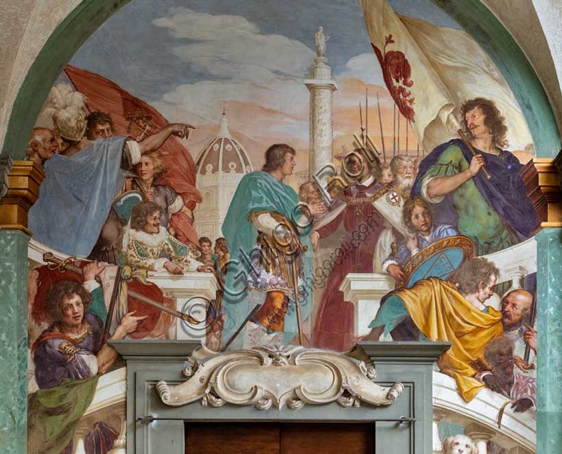 Parte dell'affresco di Volterrano a Villa La Petraia a Firenze con Giuliano e Lorenzo de' Medici