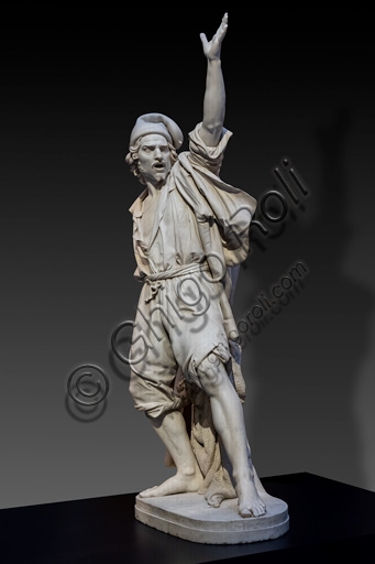 Marble sculpture of Masaniello by Alessandro Puttinati, 1846
