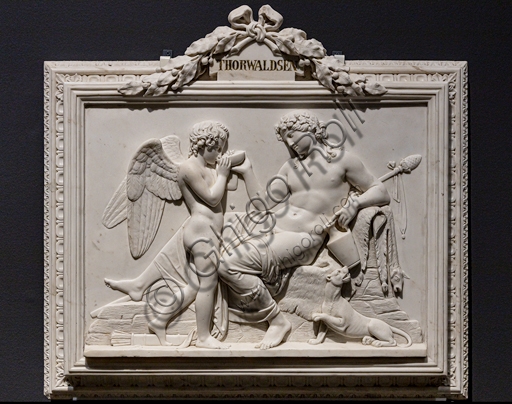 Cupid and Dionysus marble sculpture by Bertel Thorvaldsen, 1824