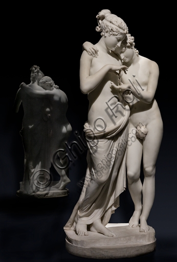 Scultura in marmo di Antonio Canova Amore e Psiche, dettaglio del gruppo scultoreo neoclassico