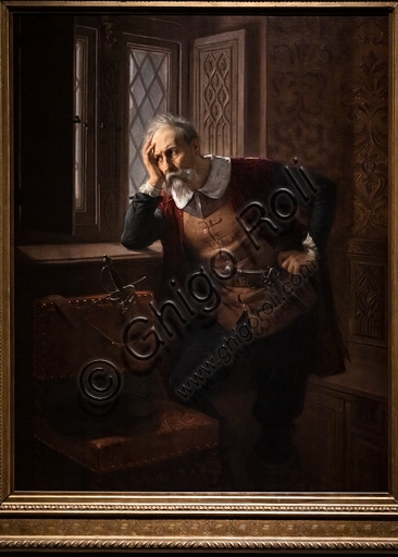 Oil painting 'The Unnamed' by Andrea Gastaldi, 1860, portrait of a male figure