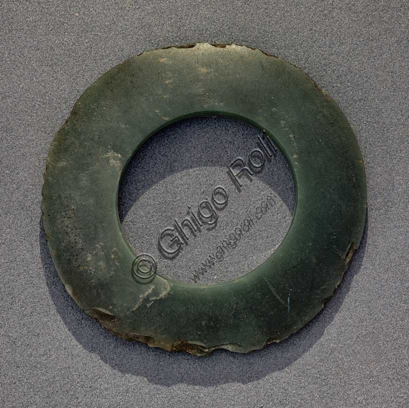 Jadeite bog ring, archaeological artifact, Civic Archaeological Museum of Bologna, inventory 435