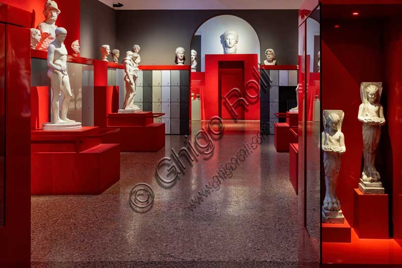 Reception and bookshop area at the Archaeological Museum of Bologna