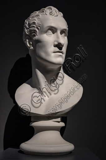 Self-portrait plaster bust by Antonio Canova, Neoclassical sculpture from 1812