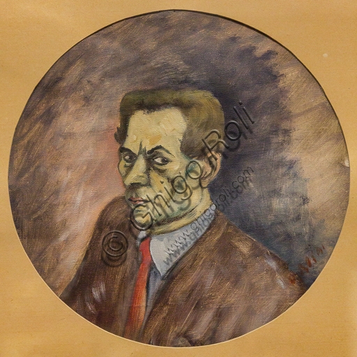 Autoritratto dipinto da Ottone Rosai nel 1941, olio su tela, esposto al Museo Novecento di Firenze