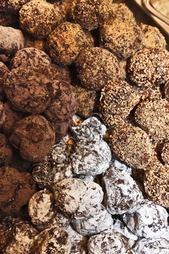 Assortment of traditional Italian Camogliesi amaretti cookies from the Liguria region