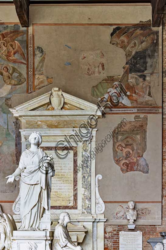 Fragments of frescoes Incredulity of St. Thomas and Resurrection by Buffalmacco, Pisa Monumental Cemetery, 1336-1341