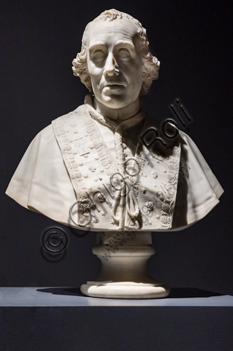 Busto marmoreo di Papa Pio VII, scultura di Antonio Canova (1804-1805), dettaglio del volto