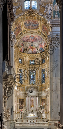Interior full view of the Lercari Chapel (Blessed Sacrament) in St. Lawrence Cathedral, Genoa, northern apse