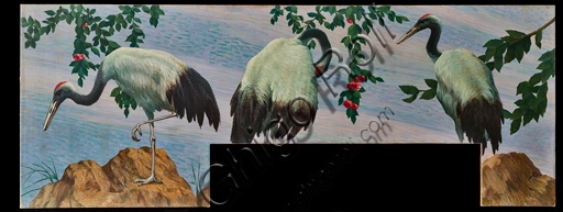 Storks oil painting by Giovan Battista Crema, bird artwork on canvas