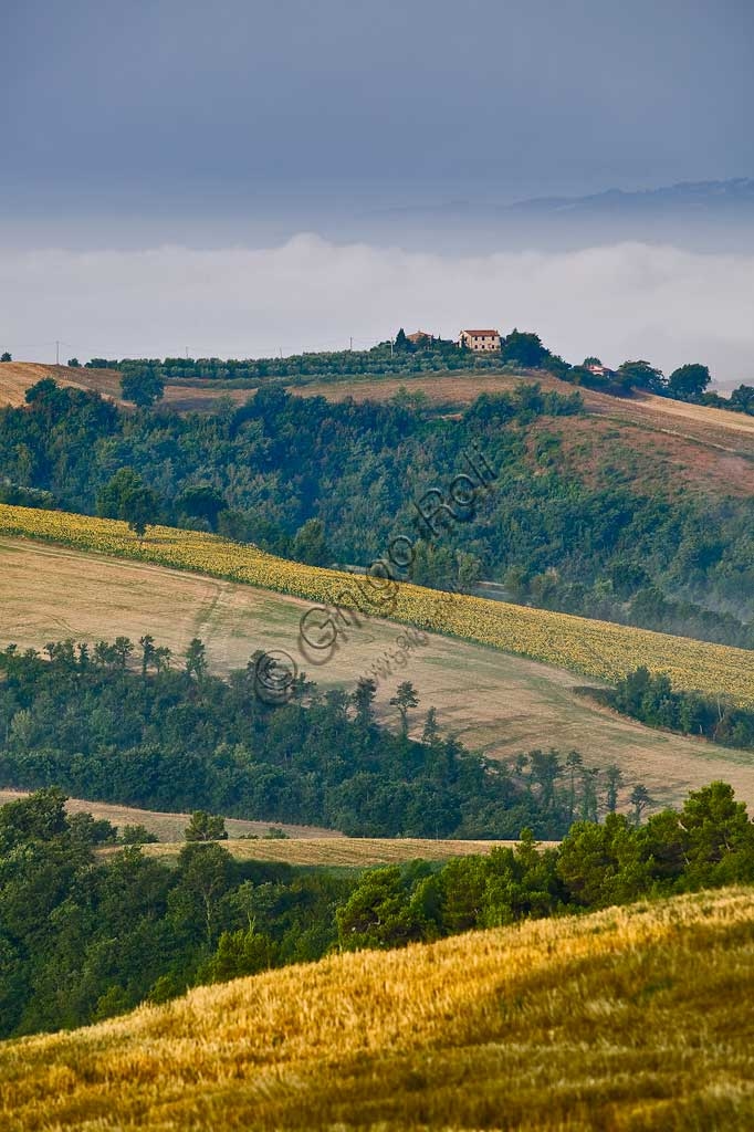 Panorama delle colline umbre nei pressi di Saragano in Umbria
