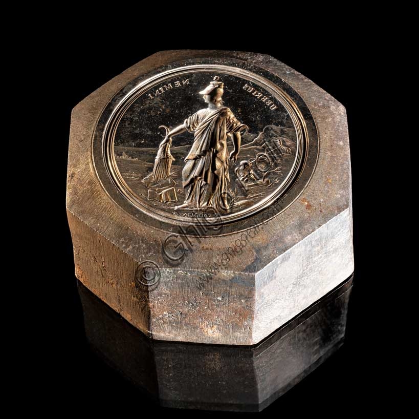Ancient Roman coin minting die or tool from the Civic Archaeological Museum of Bologna collection