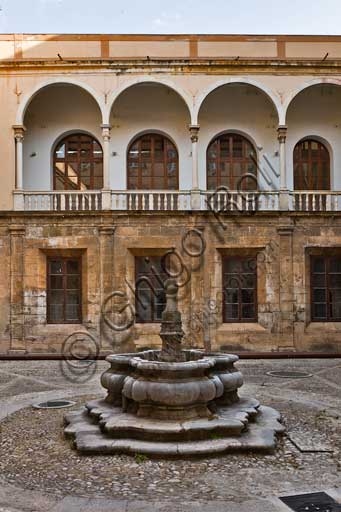 View of the Fountain Courtyard in the Palazzo dei Normanni (Royal Palace), Palermo, Sicily