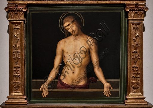 Dettaglio del dipinto Cristo in pietà di Pietro Perugino, Galleria Nazionale dell'Umbria a Perugia