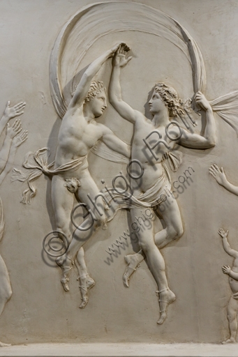 Particolare scultura in gesso Danza dei figli di Alcinoo di Antonio Canova, 1790-1792, stile neoclassico