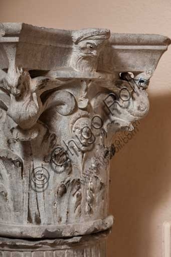 Detail of the historiated Norman capital, Royal Palace of Palermo