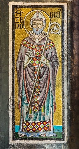 Detail of the mosaic representing Saint Zenobius, Baptistery of St. John, Florence