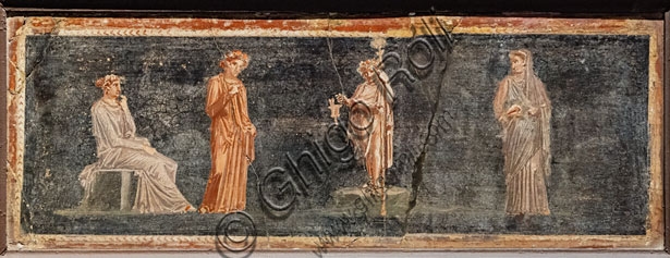 Roman fresco of Dionysus as a Child from the house beside the theatre in Herculaneum, 1st century AD, Third Style