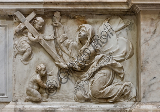 Faith painting in St. Lawrence Cathedral, Genoa. 16th-century artwork in the Altar of St. Joseph.