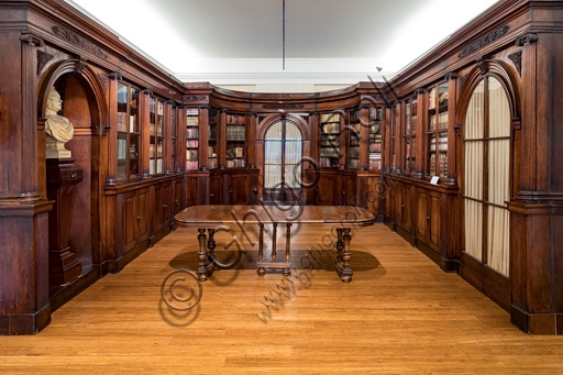 Architecture and interior of the historic pharmacy in Salò by Rodolfo Vannini, Fontanellato