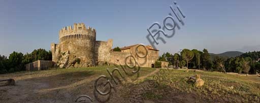 Photograph of the medieval Populonia fortress overlooking the Tuscan coast
