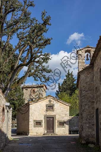 Scorcio del borgo di Castello di Ama a Gaiole in Chianti, Toscana