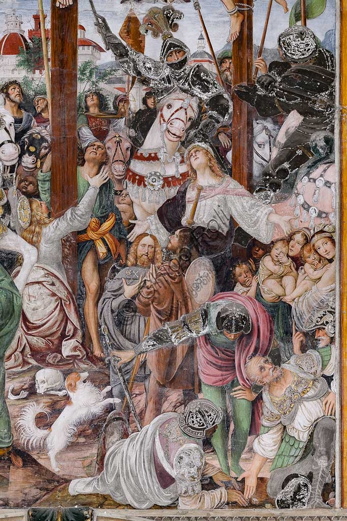 Dettaglio affresco della Crocifissione di Gaudenzio Ferrari, 1513, Varallo Sesia, Chiesa di Santa Maria delle Grazie