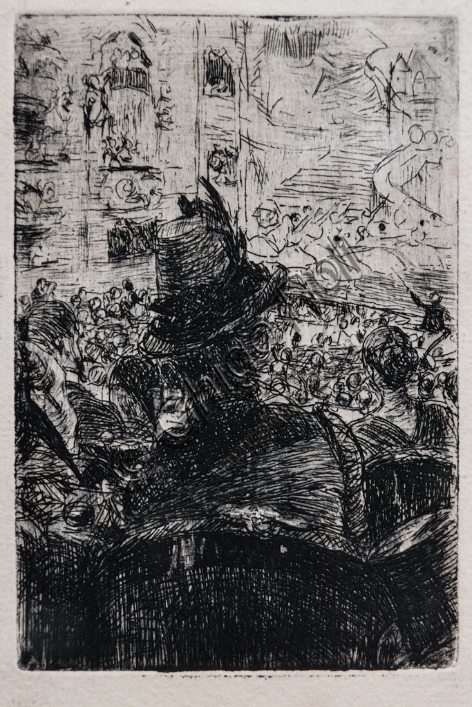 Acquaforte All'Operà di Parigi di Giovanni Boldini, stampa 1880
