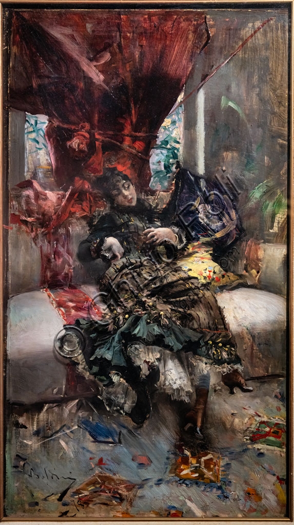 The Waiting (The prostitute) painting by Giovanni Boldini, 1878 oil on canvas
