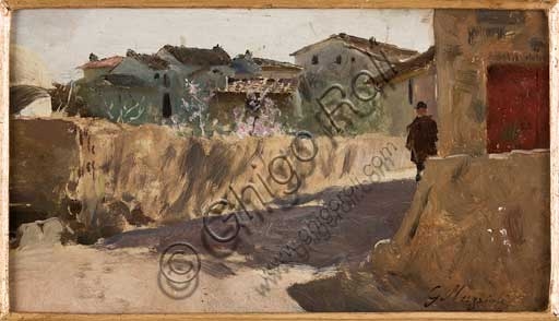 Tuscan Landscape painting by Giovanni Muzzioli, Assicoop - Unipol Collection