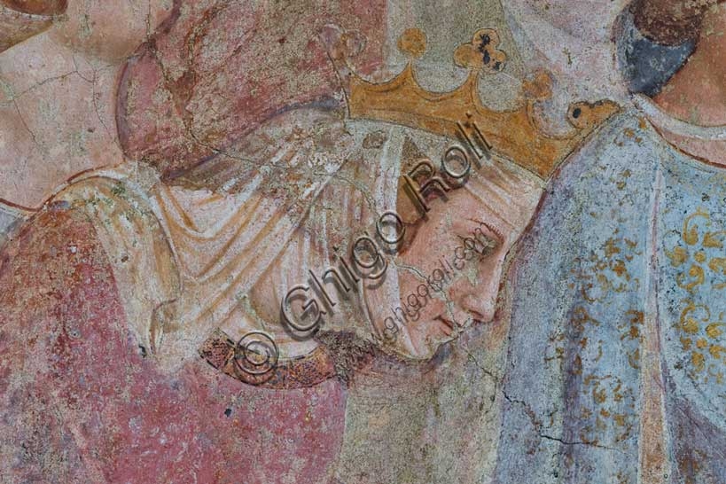 Woman of the righteous and elect, detail of The Last Judgement fresco by Buffalmacco, Camposanto Pisa